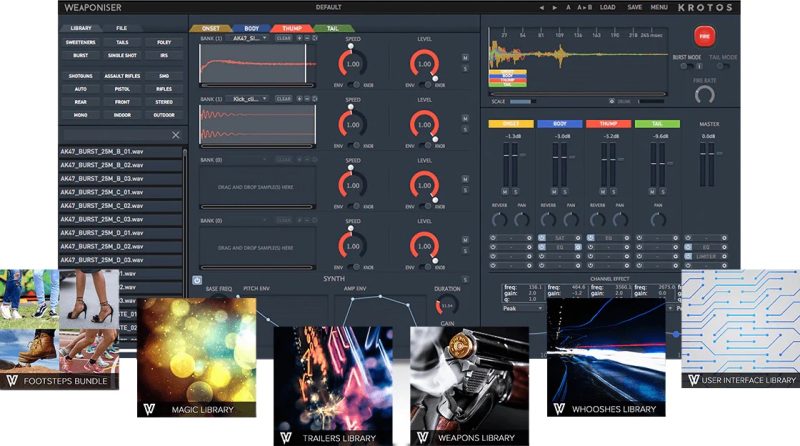 影视武器音效插件！Krotos Weaponiser Fully Loaded v1.5.0 WIN版（含7G声音库） | 声音猎手