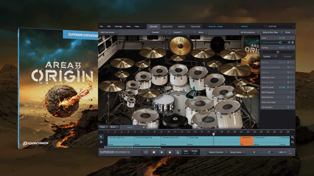 超级鼓手3扩展库之终极摇滚金属鼓！Toontrack Area 33 Origin SDX (SOUNDBANK&MIDI包) | 声音猎手