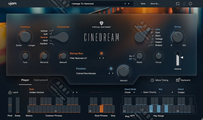 自动电影氛围吉他音源!UJAM Virtual Guitarist CINEDREAM v1.0.0 WIN&MAC | 声音猎手