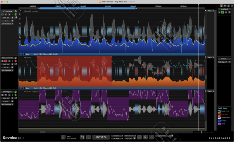 超专业多音轨对齐音高修正软件!Synchro Arts ReVoice Pro v5.1.30 MAC版 | 声音猎手