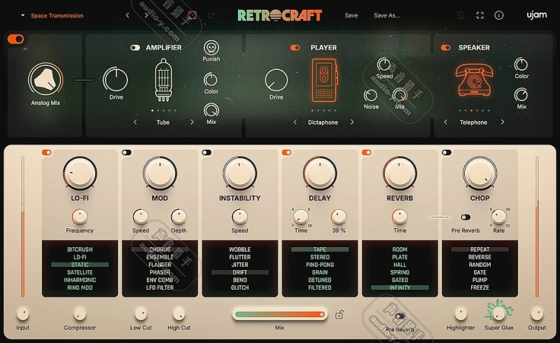 创意复古效果器插件！UJAM RETROCRAFT v1.0.0 MAC版