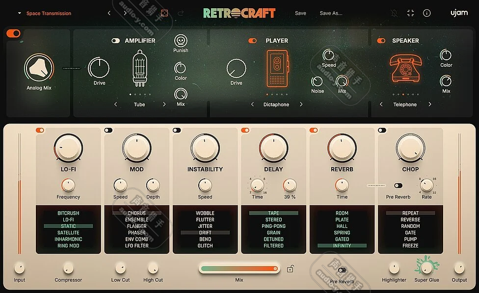 创意复古效果器插件！UJAM RETROCRAFT v1.0.0 MAC版