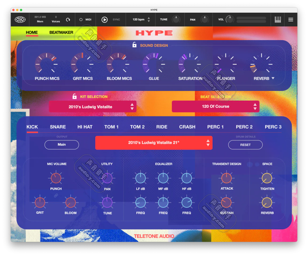 传奇鼓手架子鼓音源！Teletone Audio HYPE v1.0.4 WIN&MAC
