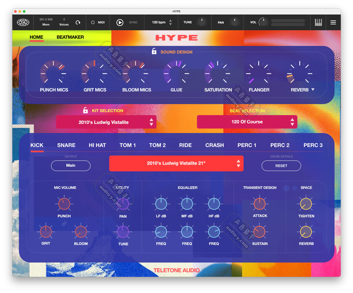 传奇鼓手架子鼓音源！Teletone Audio HYPE v1.0.4 WIN&MAC