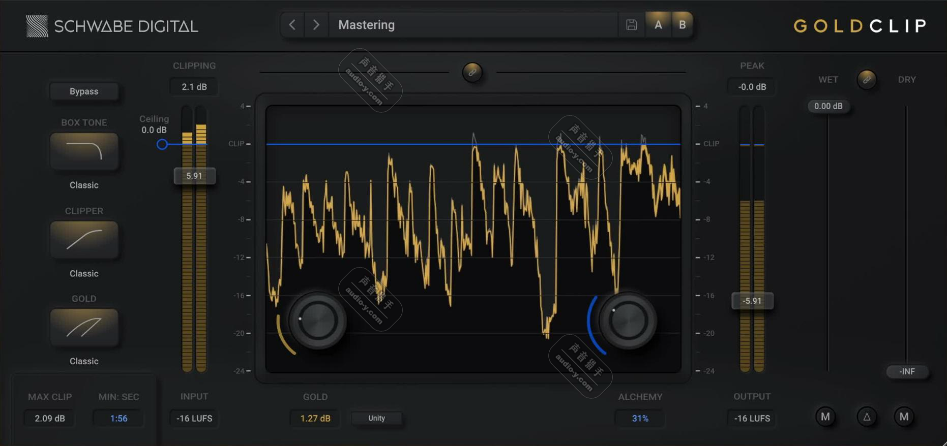 专业母带削波饱和效果器！Schwabe Digital Gold Clip v1.4.1 MAC版